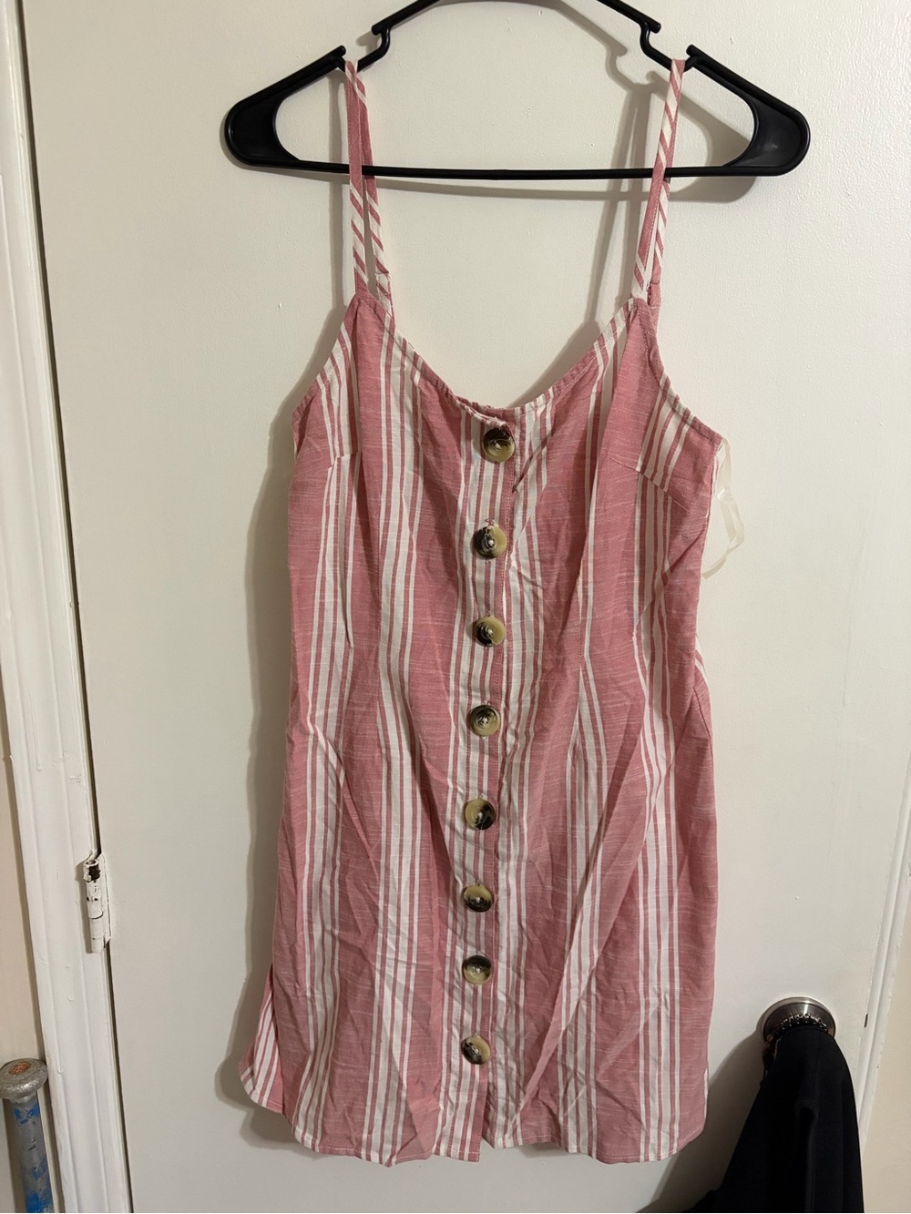 Derek Heart Pink & White Striped Button-Front Sundress